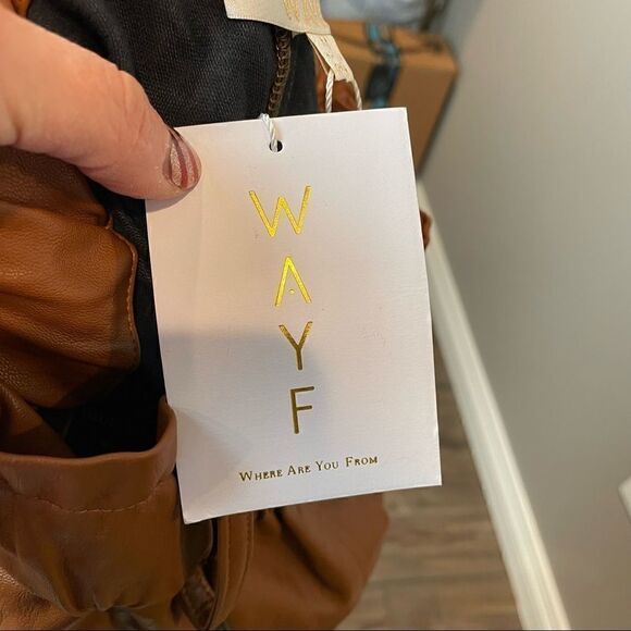 WAYF Faux Leather Paperbag Waist Pants M - Picture 3 of 9